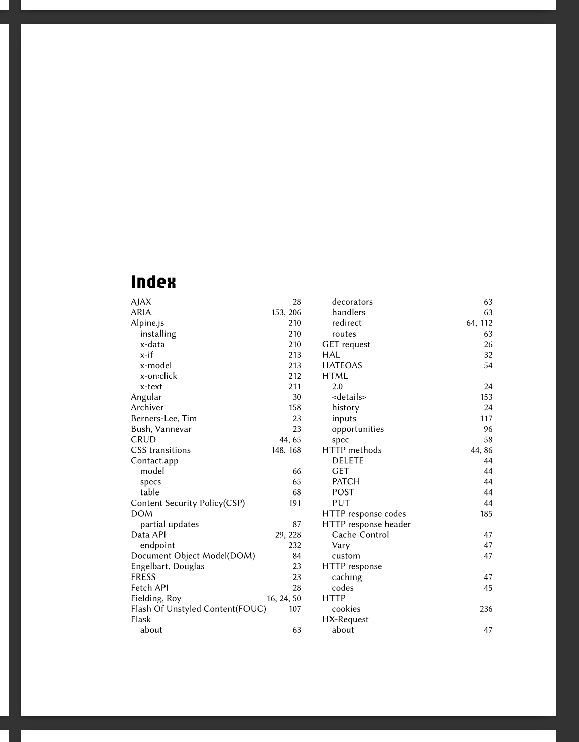 The index of the new book